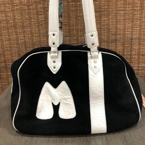 Moxi Roller Skate Bag - Over the Shoulder Boulder Holder Suede Bag - black